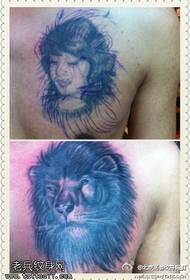 prestiżowy wzór tatuażu lwa