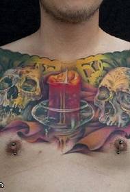 Coinnle Daite Dúigh le Patrún Tattoo an Skull