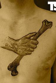 seksowna klatka piersiowa ręka tatuaż wzór obrazu