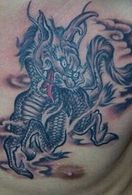 dada lelaki kelihatan haiwan yang baik gambar corak tato unicorn