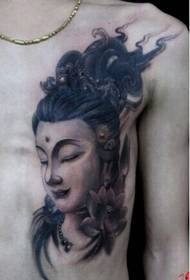anyamata pachifuwa chokongola cha Guanyin tattoo chokha