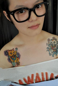 cute girl clavicle nortasuna zortea katu tatuaje