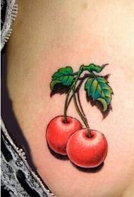 menina peito sexy vermelho cereja tatuagem padrão imagens