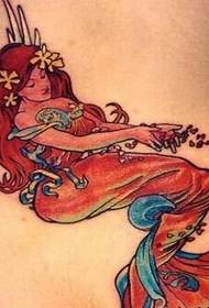 女の子胸人魚天使タトゥーパターン画像