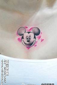 grožio krūtinės mielas Mickey Mouse tatuiruotės modelis
