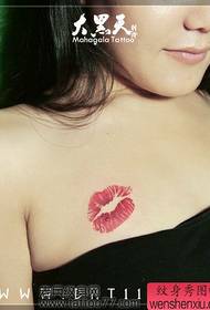 Beauty Chest Good-looking Lip Print Tattoo Pattern