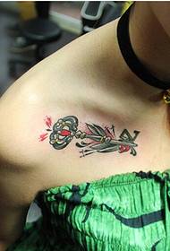 beauty clavicle only beautiful key tattoo pattern picture