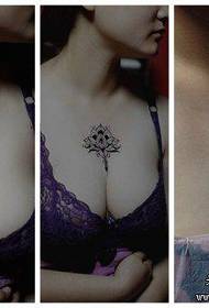 girls chest popular classic totem lotus tattoo pattern