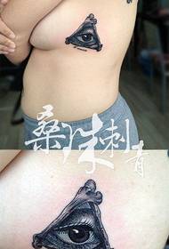 runako rwekudzivirira pachifuva rwakakurumbira runako rwese-ziso ziso tattoo pateni