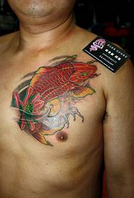 vzorec tatoo lignjev v prsih - priporoča Huainan Night Tattoo Studio