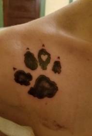 Tattoo shoulder ຜູ້ຊາຍ paw ສີດໍາພິມຮູບ tattoo