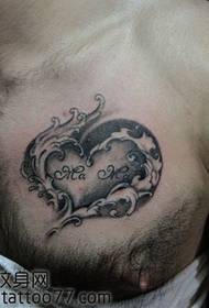 Grudi klasični sprej ljubavi tetovaža uzorak