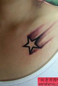 chest tattoo pattern: chest totem pentagram tattoo pattern