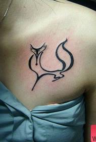 chest tattoo pattern: chest totem fox tattoo pattern