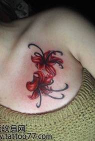 krása na hrudi farba lily tetovanie vzor