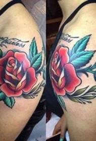 Tatuo malgranda floro knabino ŝultro tatuita malgranda floro bildo