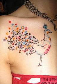 tatovering figur anbefalede en farverig påfugl tatovering