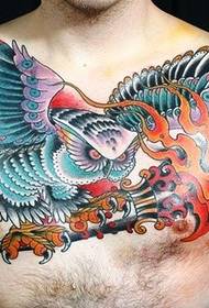 Tattoo dominateur hibou de la poitrine des hommes 56875 - tatouage de la poitrine de la mode chérie des hommes