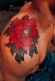 boys shoulder painted plant material literary flower tattoo picture