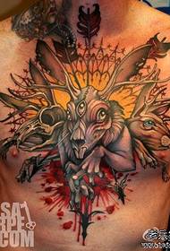 man's chest is a cool rabbit tattoo pattern