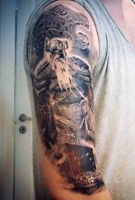 padrão de tatuagem de guerreiro de cor de braço grande de meninos