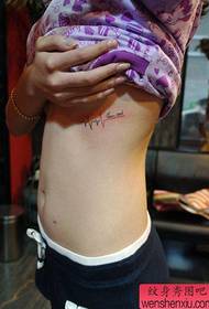 κορίτσια Καρκίνος ECG και μοτίβο τατουάζ επιστολών