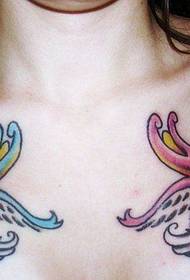 small fresh chest cartoon swallow tattoo works