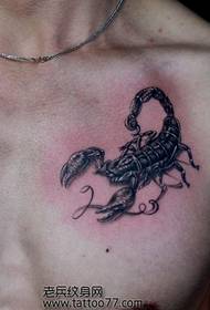 chest classic scorpion tattoo pattern