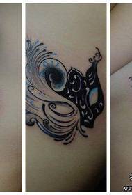 beauty side chest beautiful and beautiful mask tattoo pattern