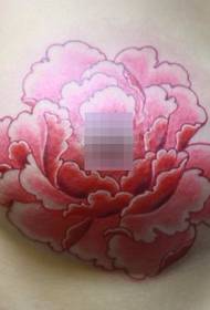 Woman tattoo pattern: chest color peony tattoo pattern