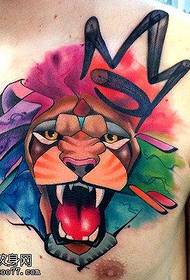 tattoo figure recommended a chest color splash ink Leo tattoo works
