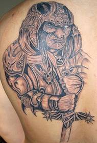shoulder old warrior Tattoo pattern