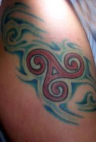 barevný trojmístný symbol tetování vzor