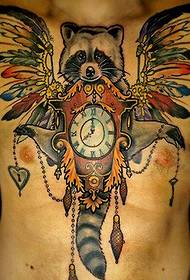 cadro de tatuaxe de raposo de moda boa personalidade do peito