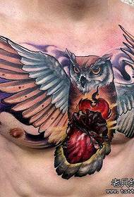 Chest Owl Tattoo