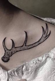 麋 tatuaggio antler ragazza spalla nera antlers Quadri tatuaggi