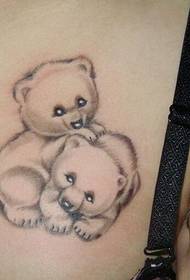 sexy beautiful chest cute cute bear tattoo pattern picture