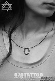 beauty front chest fashion simple ring Necklace tattoo pattern