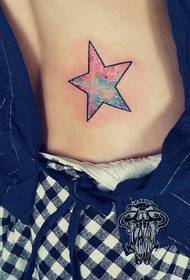 γυναικείο στήθος χρώμα Starry πεντάκτινο αστέρι έργο τατουάζ