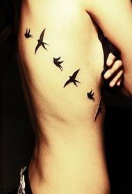sexy female side chest only beautiful totem swallow tattoo picture 56590-girls side chest simple and nice bird tattoo pattern picture