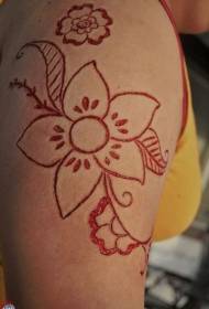 shoulder cut blood skin scratched floral tattoo pattern