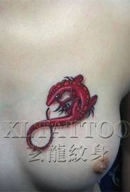 wild lizard chest tattoo pattern