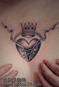 beauty chest love crown tattoo pattern