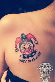 chest color personality clown tattoo pattern