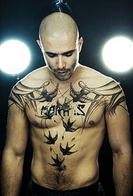 vyrų tatuiruotė dailiai europietiška ir amerikietiška tatuiruotė 56871 - graži vyrų tatuiruotė vyriškame krūtinėje