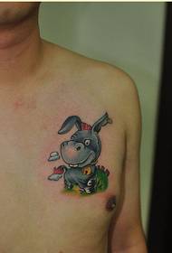 personal male chest can be seen cartoon 驴 tattoo picture picture