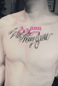 umjetnička engleska abeceda tetovaža slike prsa