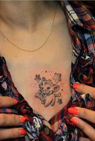 fashion women's good-looking kitten tattoo picture picture