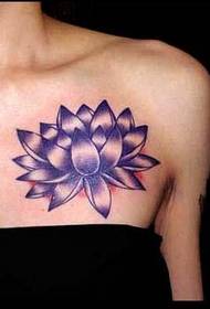 professional tattoo gallery: beauty chest lotus tattoo pattern picture