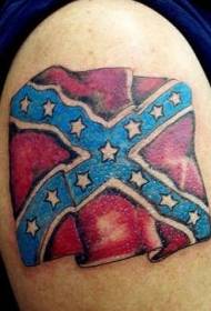 shoulder color with the national flag tattoo pattern